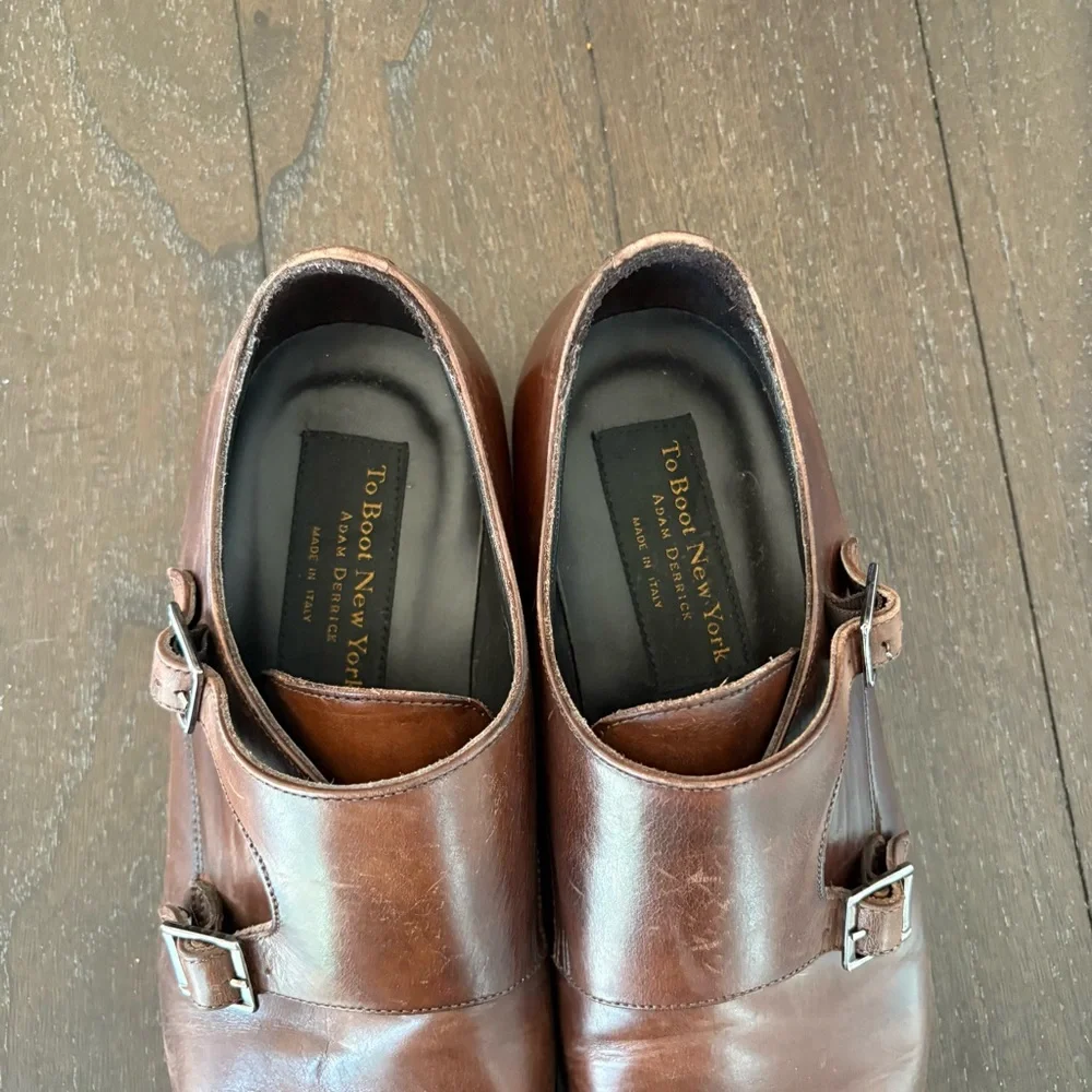To Boot New York Grant Brown Calf Double Monkstrap Shoes Brown Size‎ 9.5